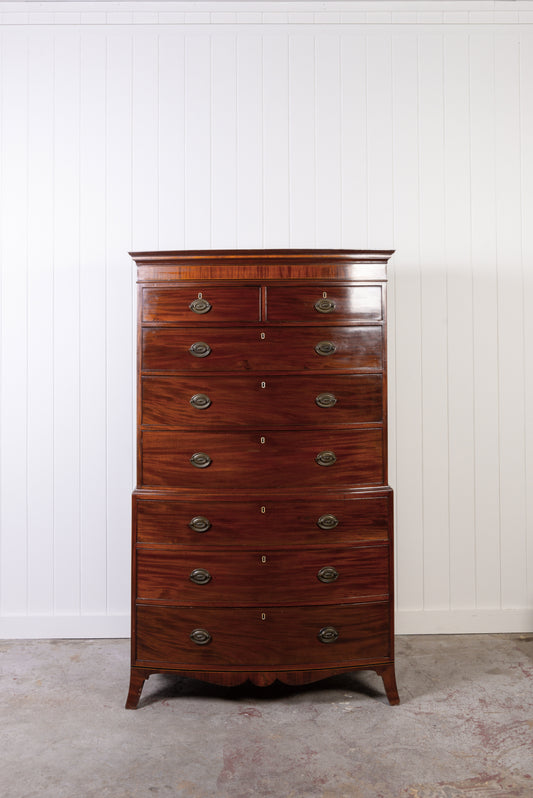 Georgian Mahogany Tallboy with Bone Key Holes