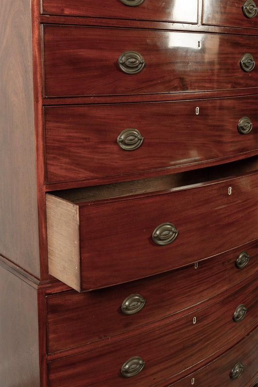 Georgian Mahogany Tallboy with Bone Key Holes