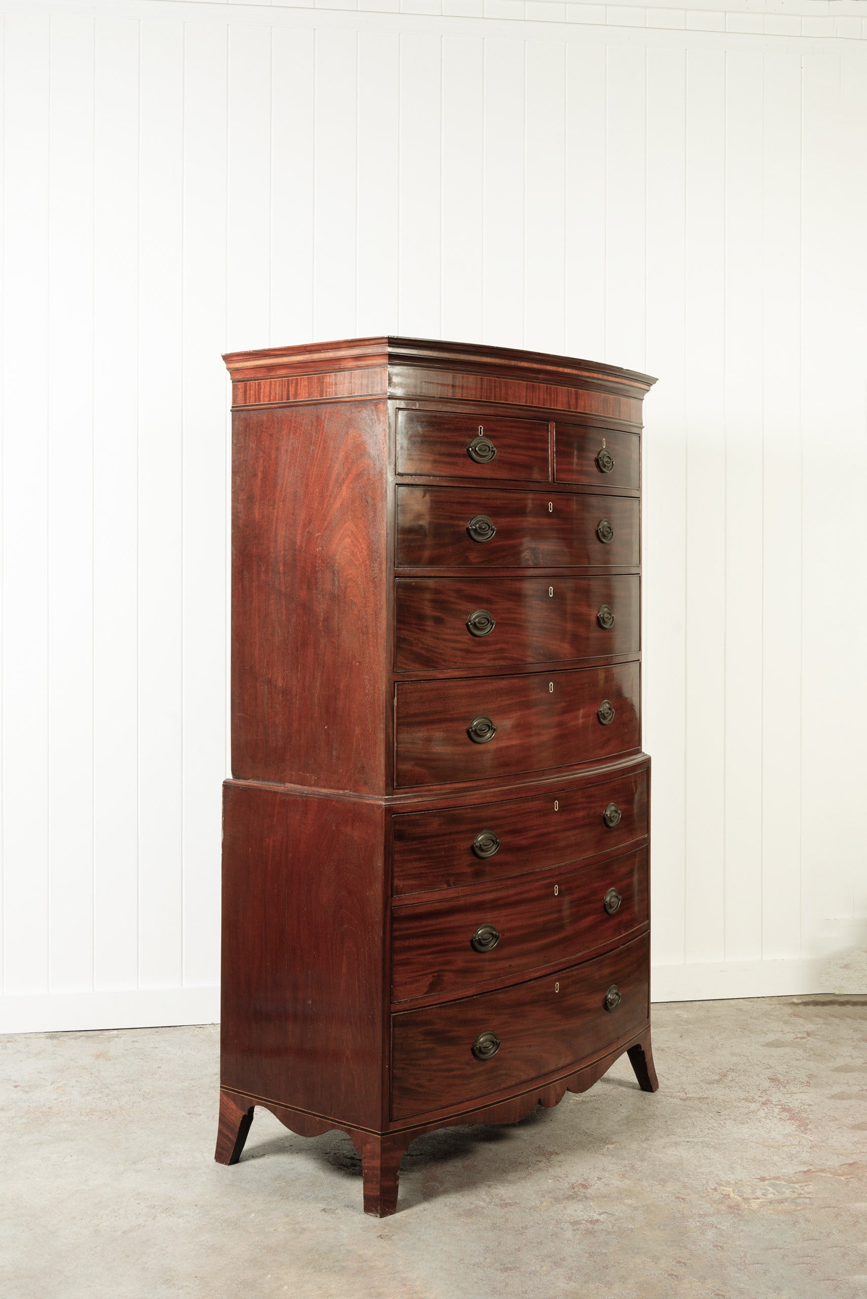 Georgian Mahogany Tallboy with Bone Key Holes