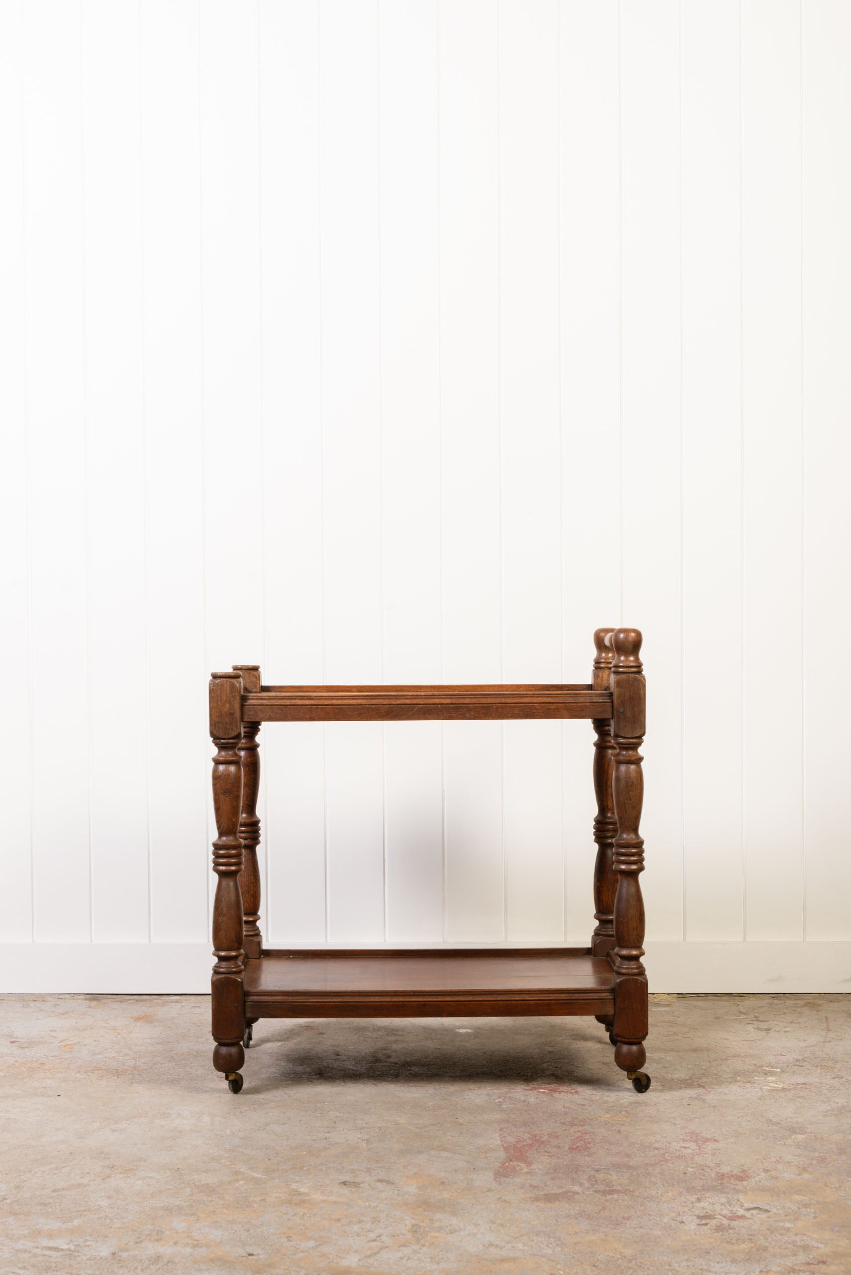 Two Tiered English Oak Tea Trolley