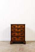 Load image into Gallery viewer, English Book-Match Walnut Four Drawer Bachelor's Chest
