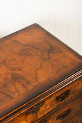 Load image into Gallery viewer, English Book-Match Walnut Four Drawer Bachelor's Chest
