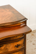 Load image into Gallery viewer, Antique English Burl Bachelor’s Chest with Serpentine Front
