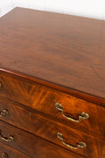 Load image into Gallery viewer, English Mahogany Chest with Ebony Check Inlay Drawer Detail + Swan Neck Handles (c. 1900)
