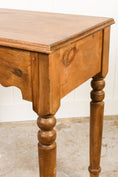 Load image into Gallery viewer, Antique English Pine Scalloped Desk / Side Table
