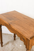 Load image into Gallery viewer, Antique English Pine Scalloped Desk / Side Table
