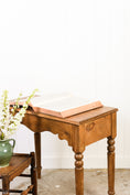 Load image into Gallery viewer, Antique English Pine Scalloped Desk / Side Table
