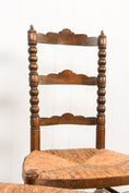 Load image into Gallery viewer, PAIR of English Ladderback Bobbin Chairs with Rainbow Rush Seats

