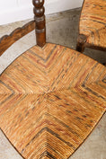 Load image into Gallery viewer, PAIR of English Ladderback Bobbin Chairs with Rainbow Rush Seats
