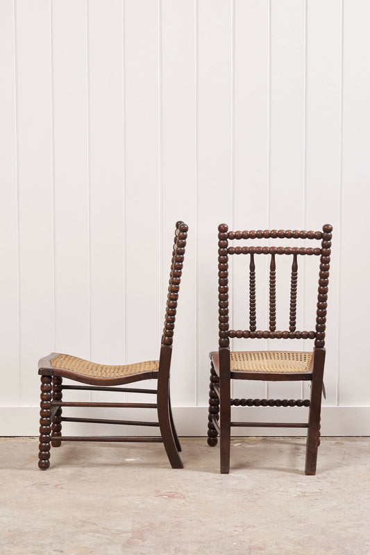 Pair of RARE Antique Bobbin Children's Chairs (c. 1890)
