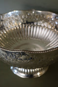 Load image into Gallery viewer, Large Antique English Silver Plate Punch Bowl with Lion Head Handles + Scalloped Rim (c. 1920)
