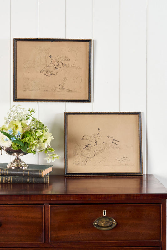 PAIR Antique English Horse Prints