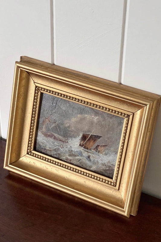 19th Century Oil on Board | Rough Seas