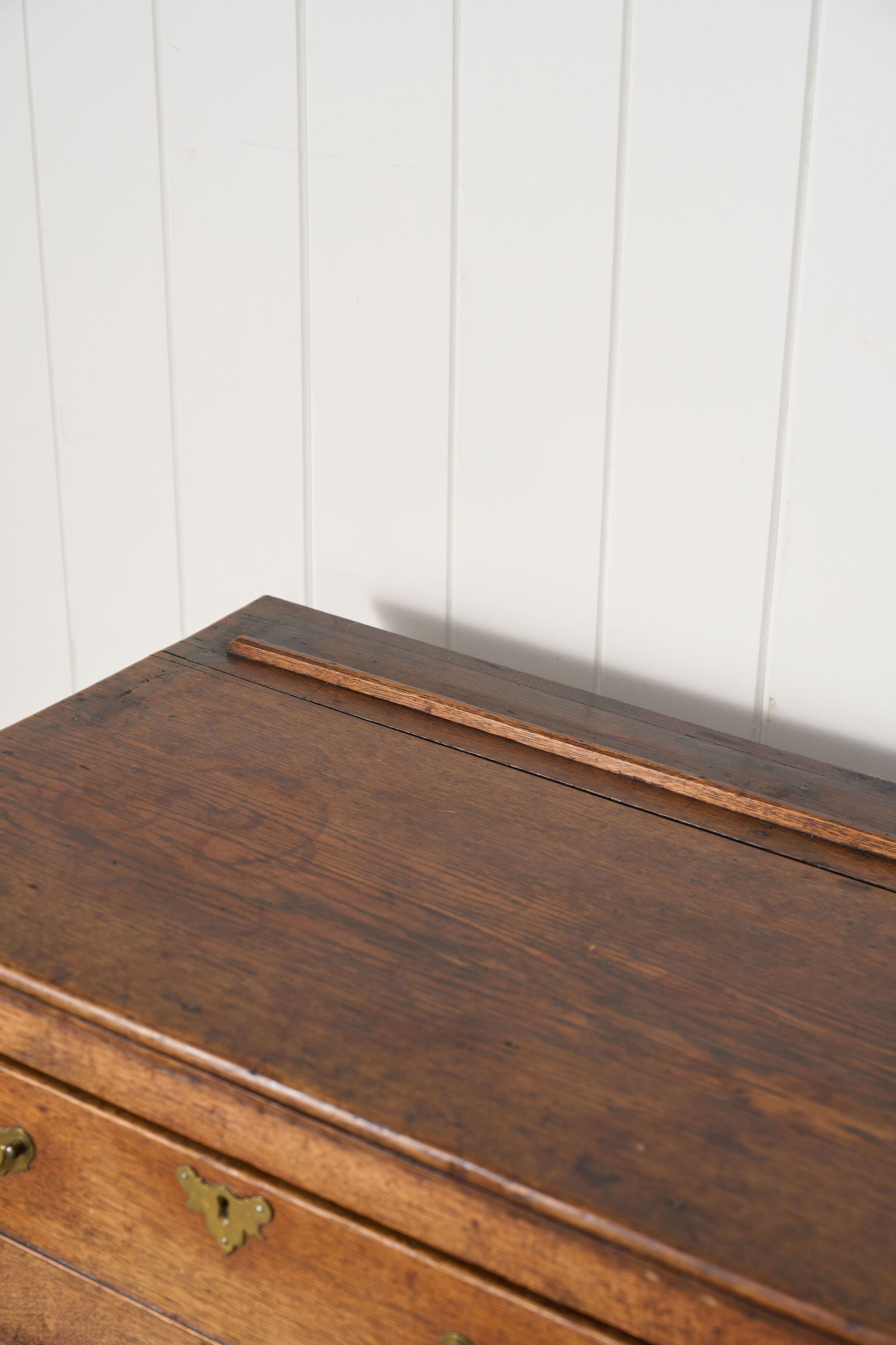 19th Century English Oak Dresser Base / Server with Bottom Slats + 3-Drawers