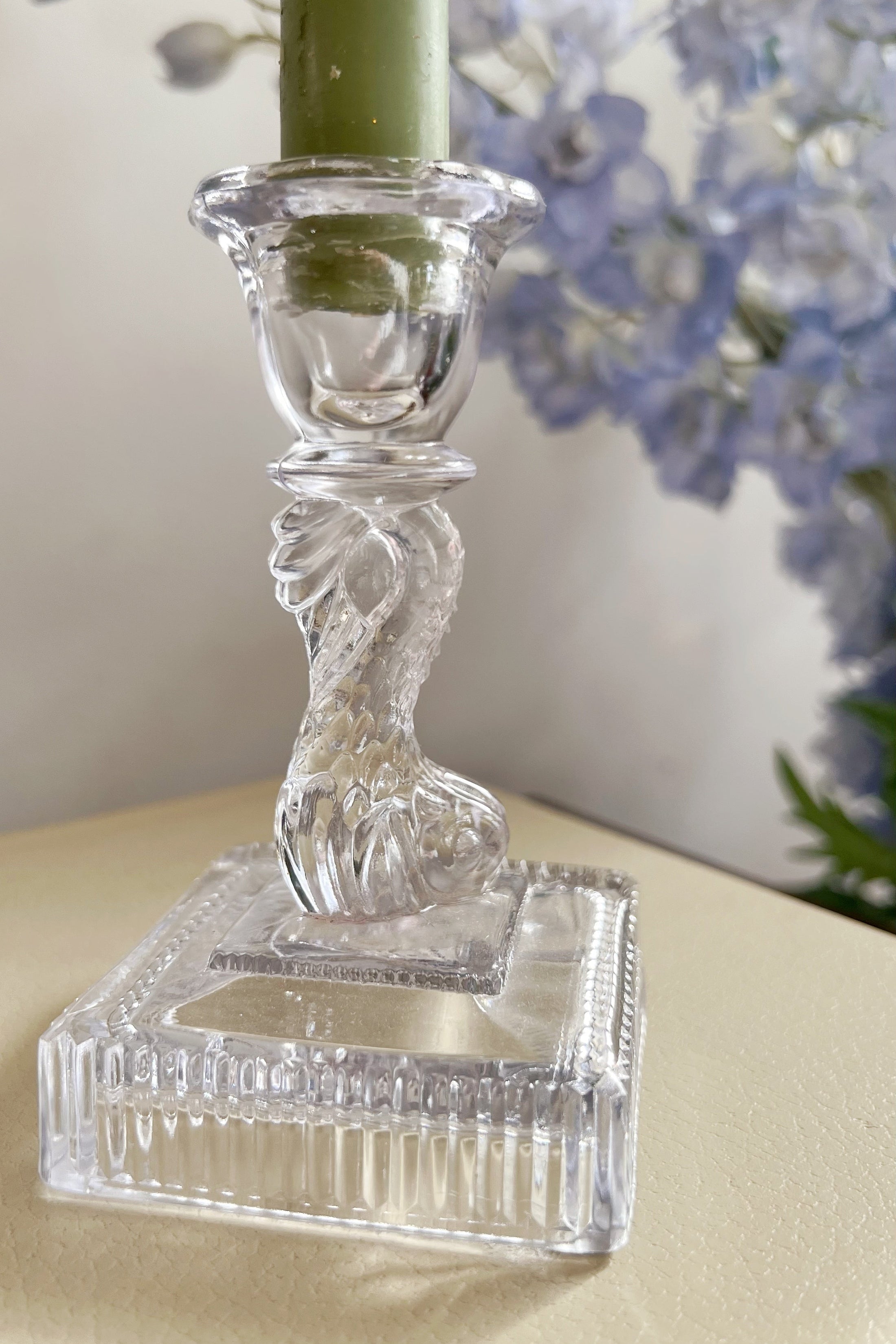 Vintage Imperial Glass Koi Fish Single Candlestick