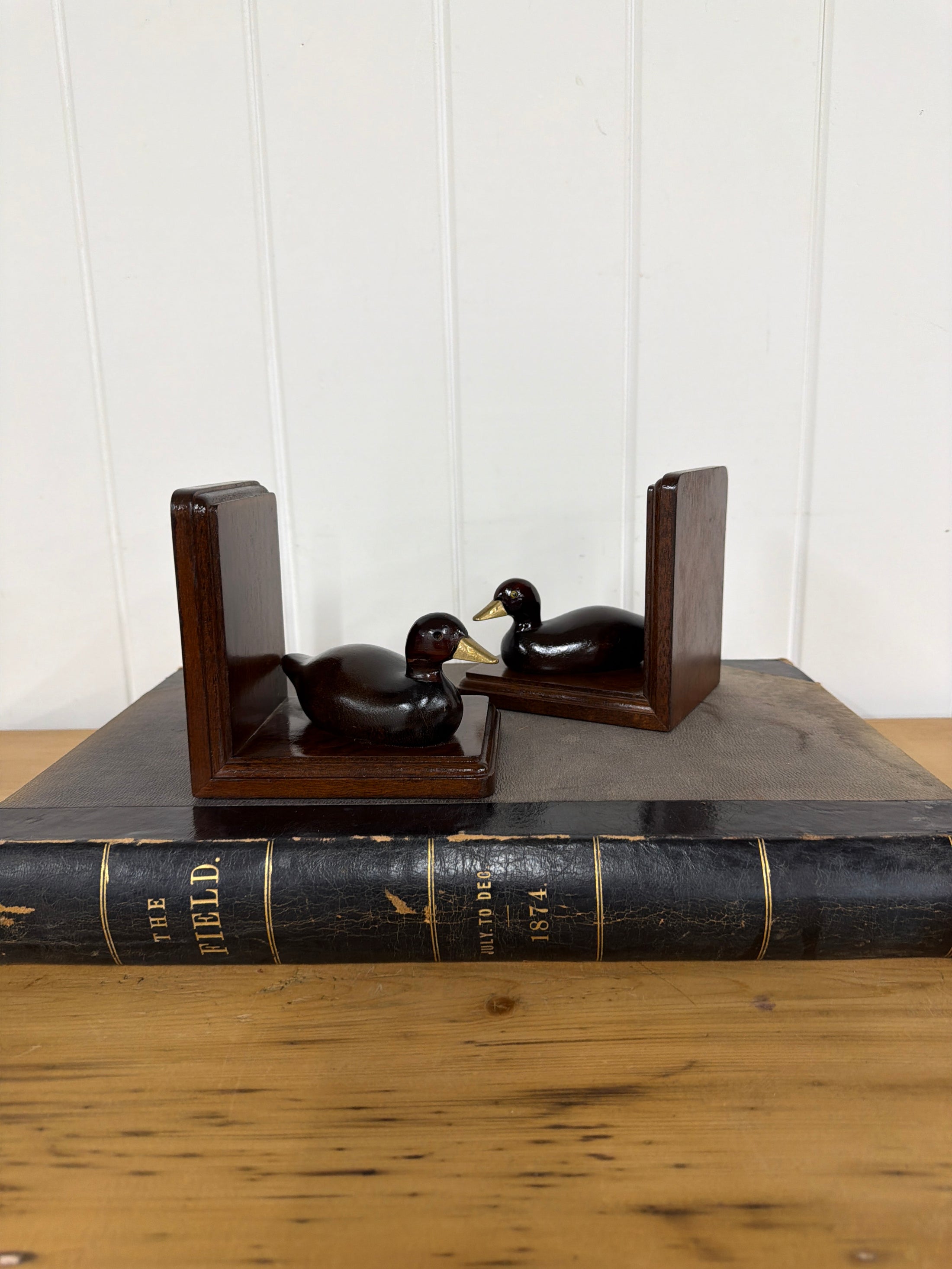 Wooden Duck Bookends