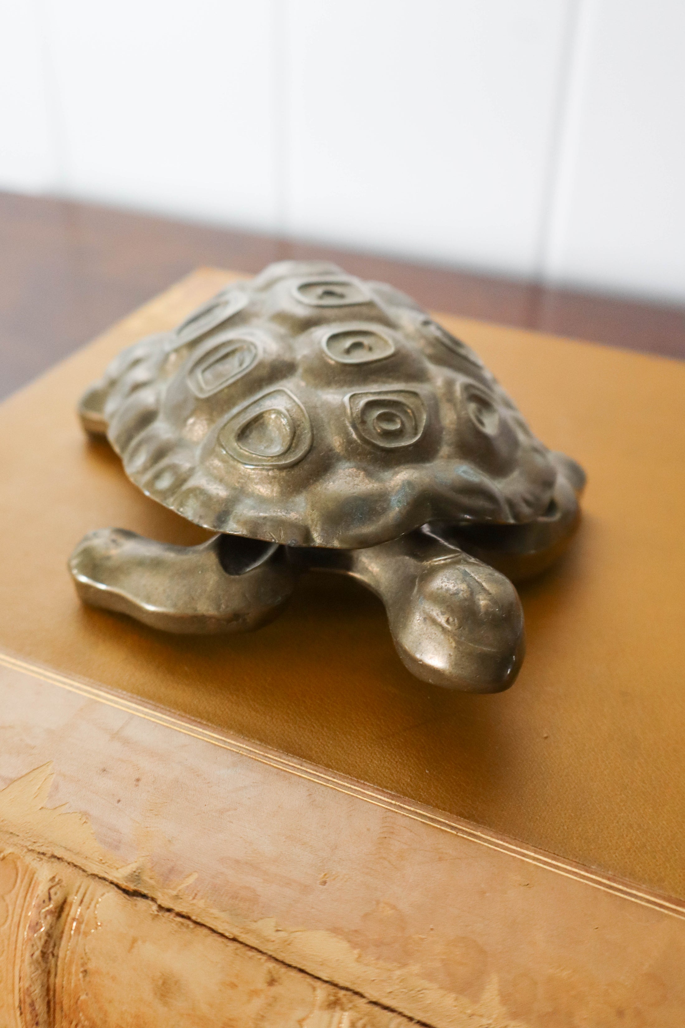 Vintage Lift-Shell Brass Turtle