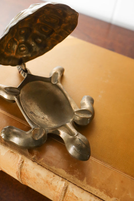Vintage Lift-Shell Brass Turtle