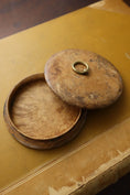 Load image into Gallery viewer, Petite Antique Round Lidded Burl Wood Box
