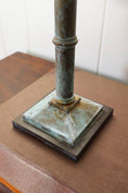 Load image into Gallery viewer, Pair Verdigris Metal Candlesticks
