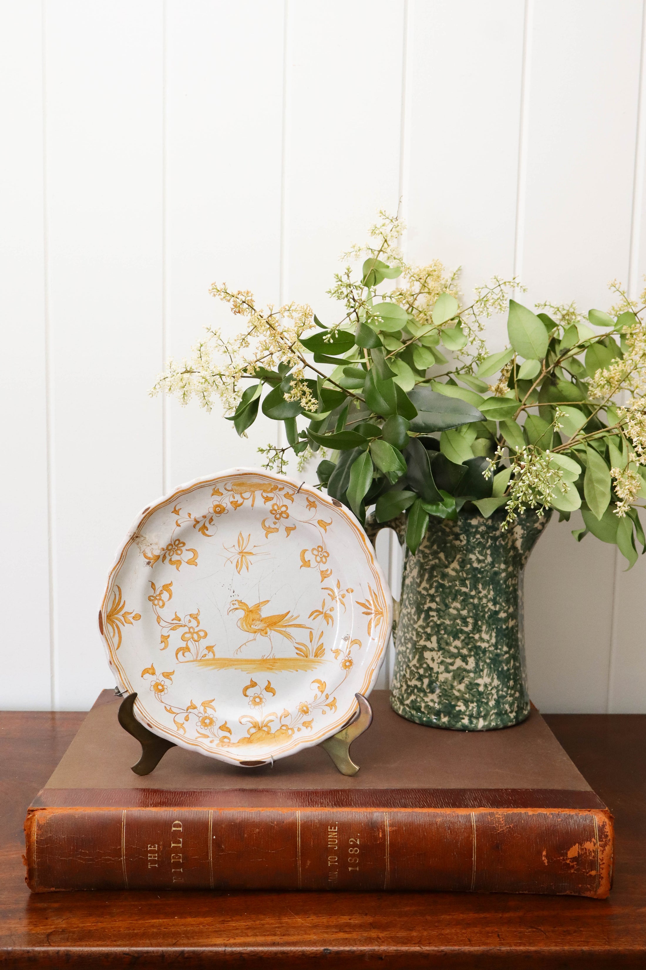 18th Century French Mustard Plate (Moustiers; c. 1720)