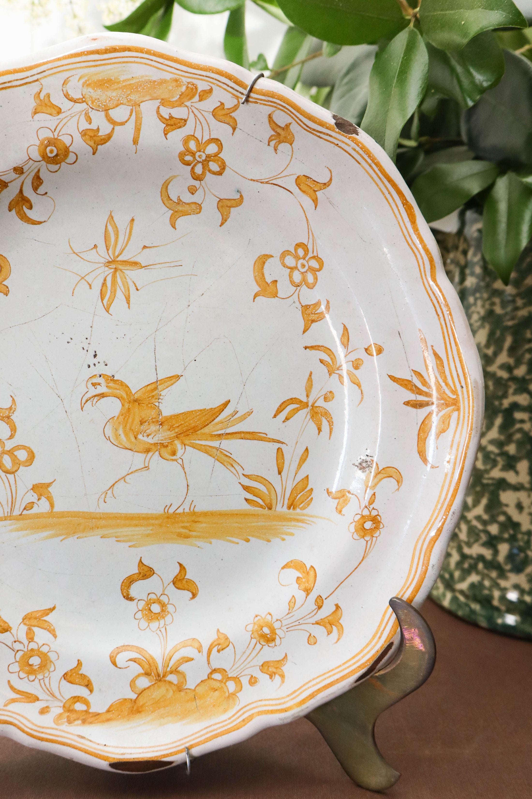 18th Century French Mustard Plate (Moustiers; c. 1720)
