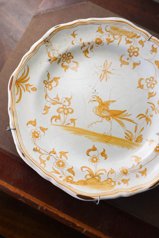 18th Century French Mustard Plate (Moustiers; c. 1720)