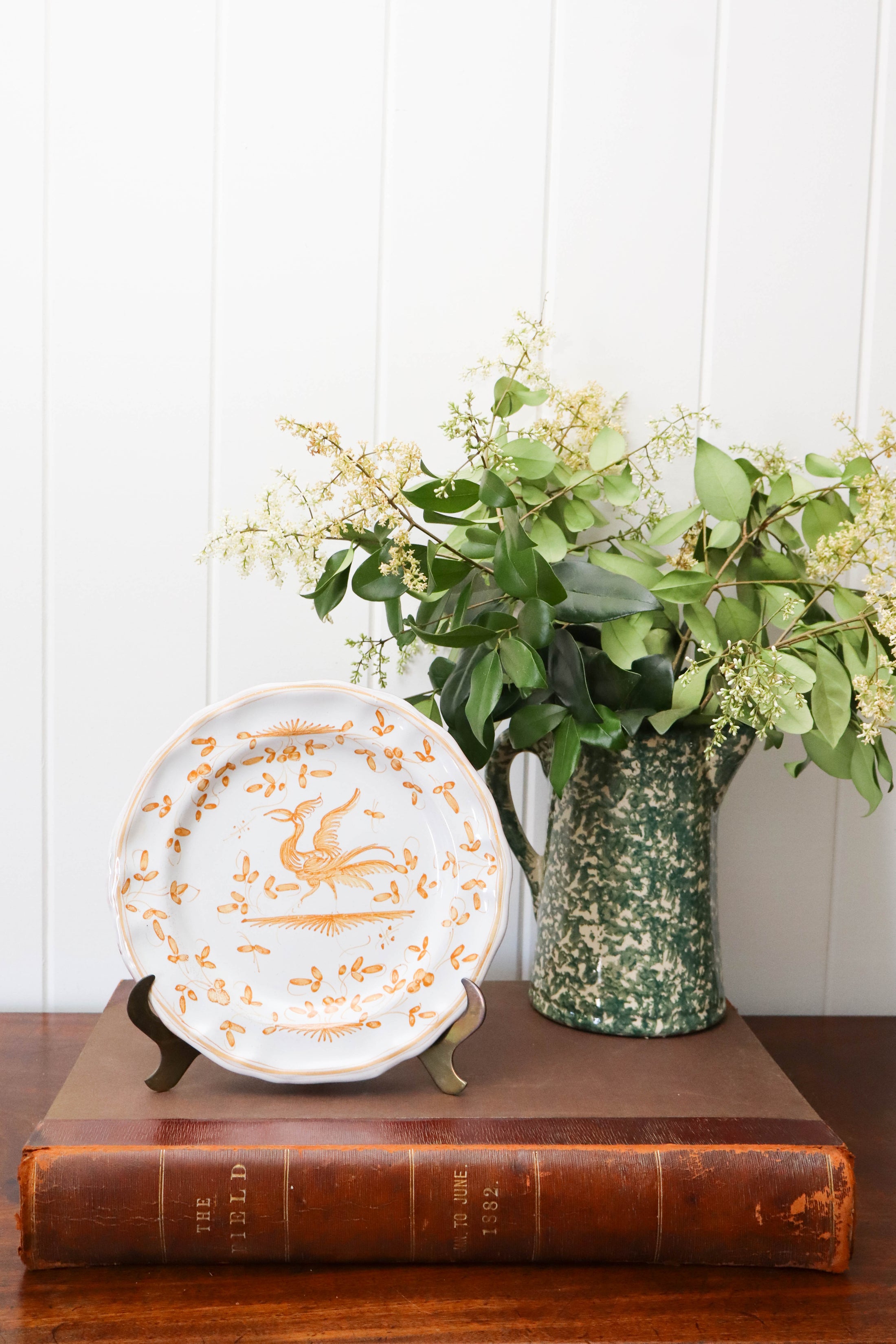 19th Century French Moustiers Faience Mustard Plate (c. 1880)
