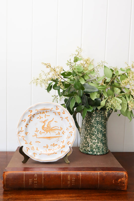 19th Century French Moustiers Faience Mustard Plate (c. 1880)