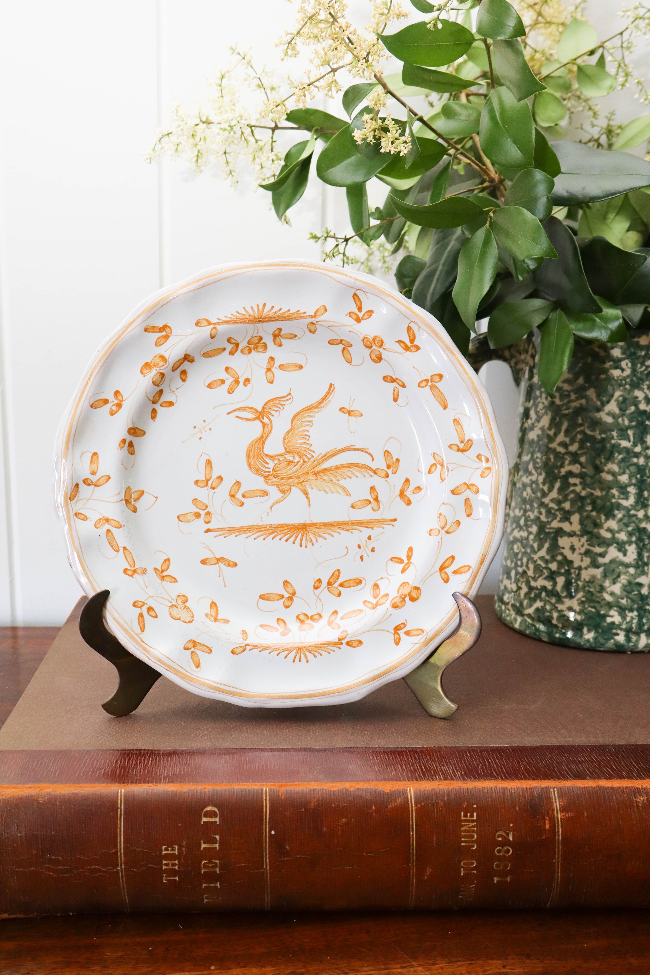 19th Century French Moustiers Faience Mustard Plate (c. 1880)