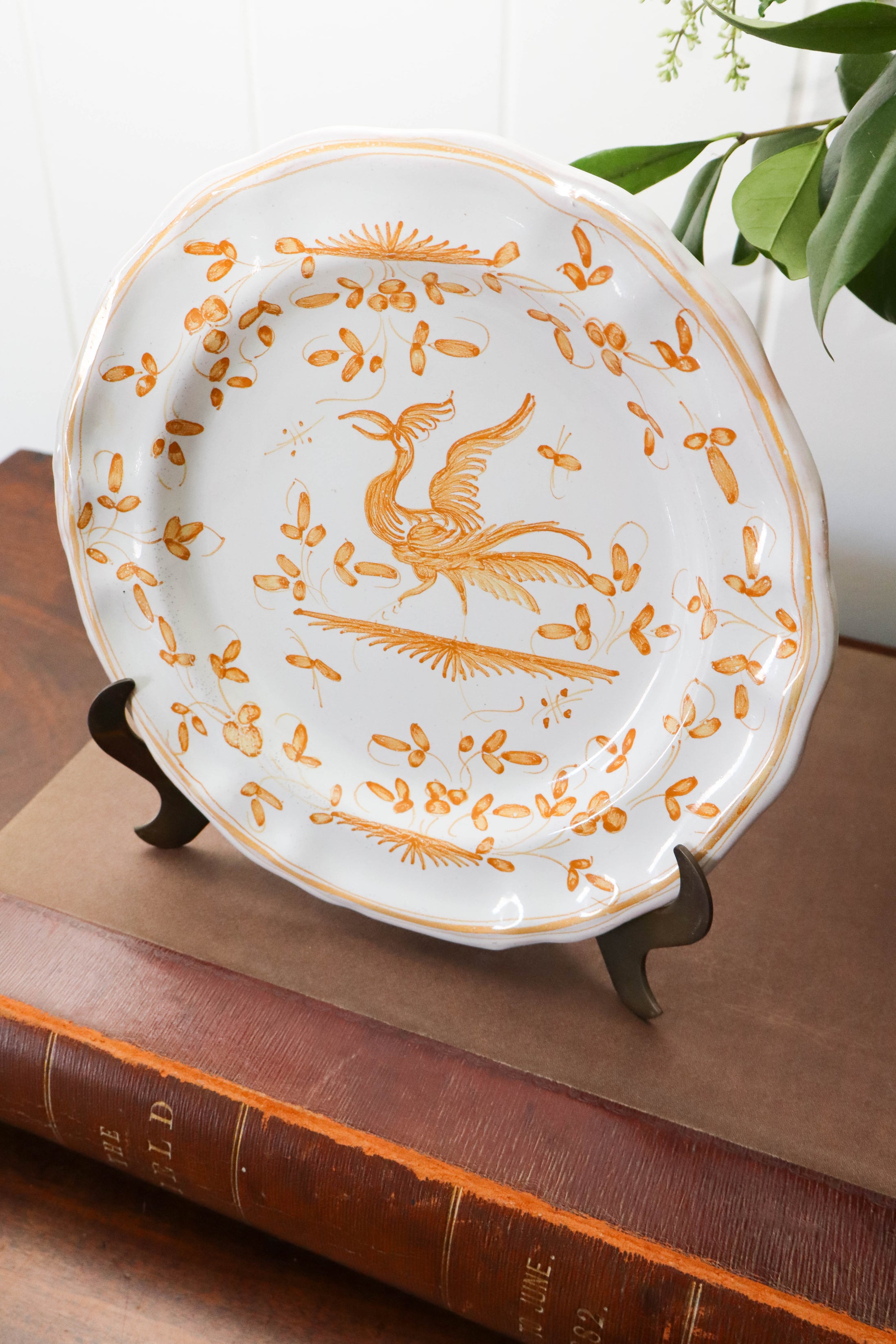 19th Century French Moustiers Faience Mustard Plate (c. 1880)