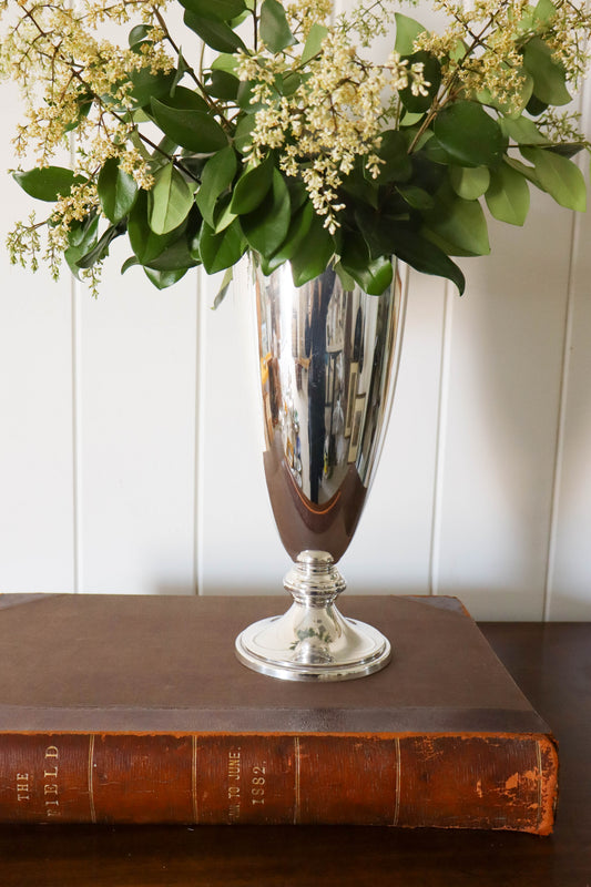 Large French Silverplate 12.75"H Vase