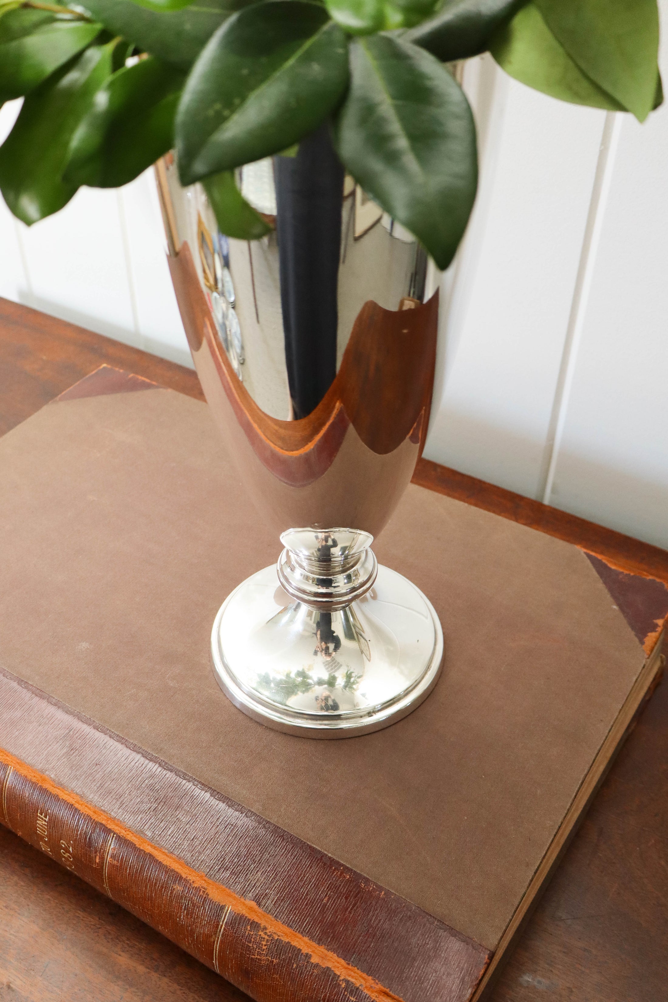 Large French Silverplate 12.75"H Vase