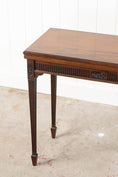 Load image into Gallery viewer, Antique English Gate Leg Card Table with Royal Blue Interior
