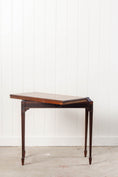 Load image into Gallery viewer, Antique English Gate Leg Card Table with Royal Blue Interior
