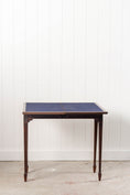 Load image into Gallery viewer, Antique English Gate Leg Card Table with Royal Blue Interior
