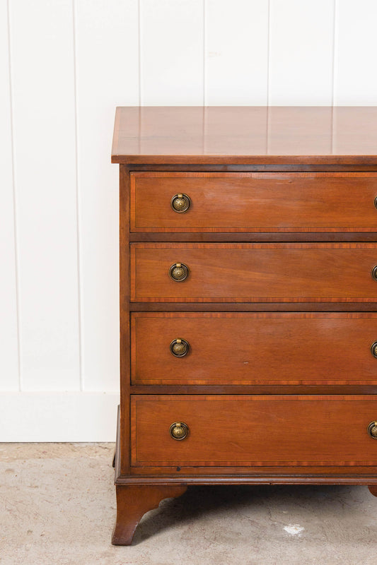 Petite English Mahogany Chest with Ring Pulls