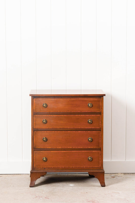 Petite English Mahogany Chest with Ring Pulls