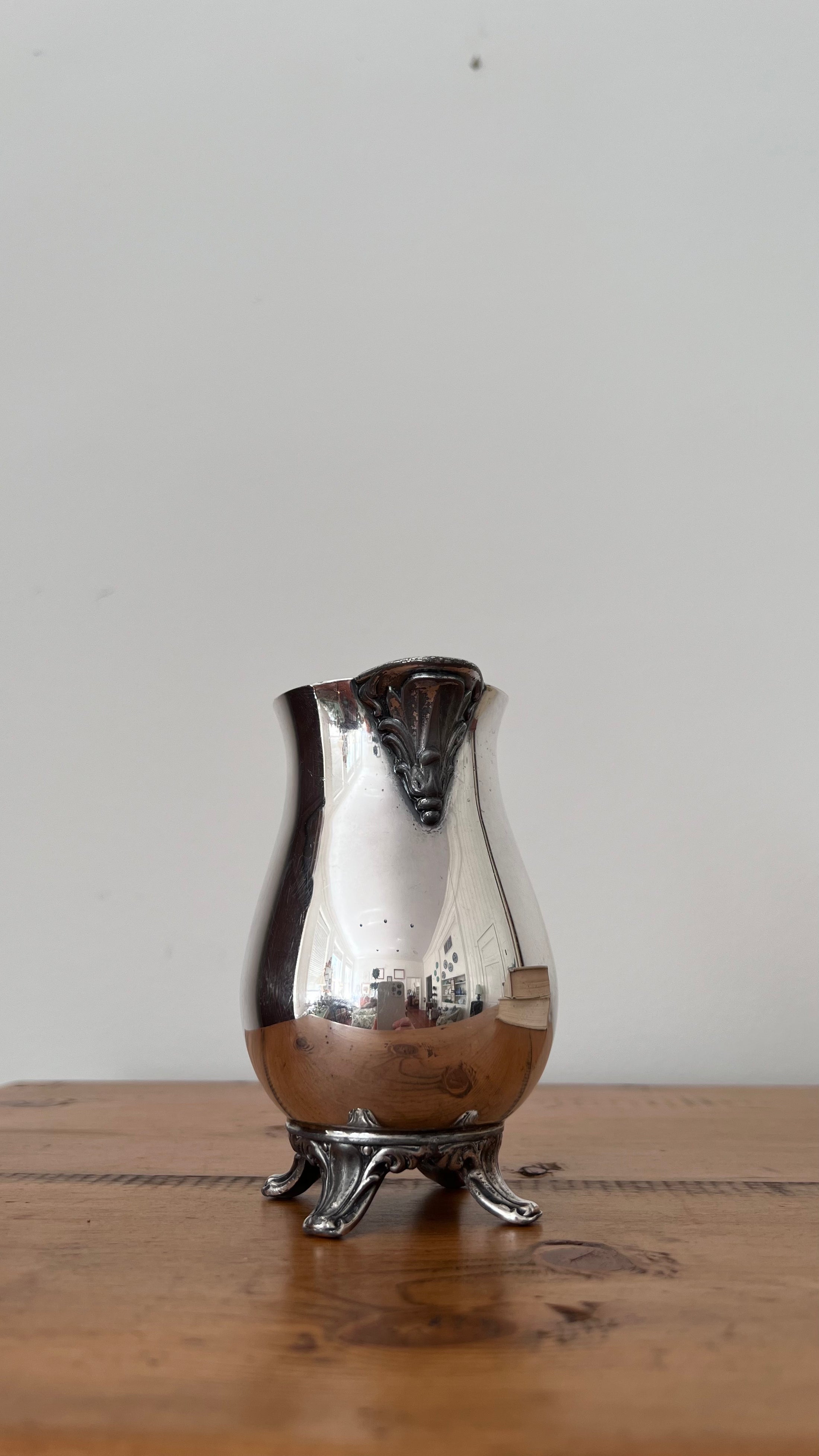 Vintage Tall Silver Plate Creamer