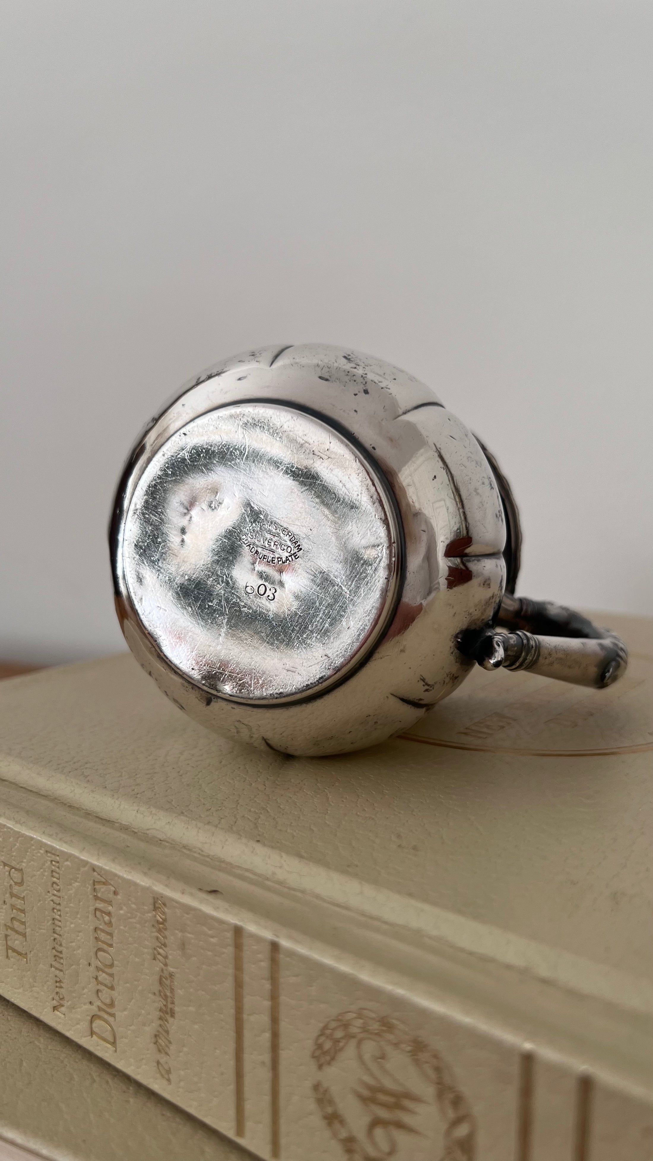 Antique Silver Plate Scalloped Creamer