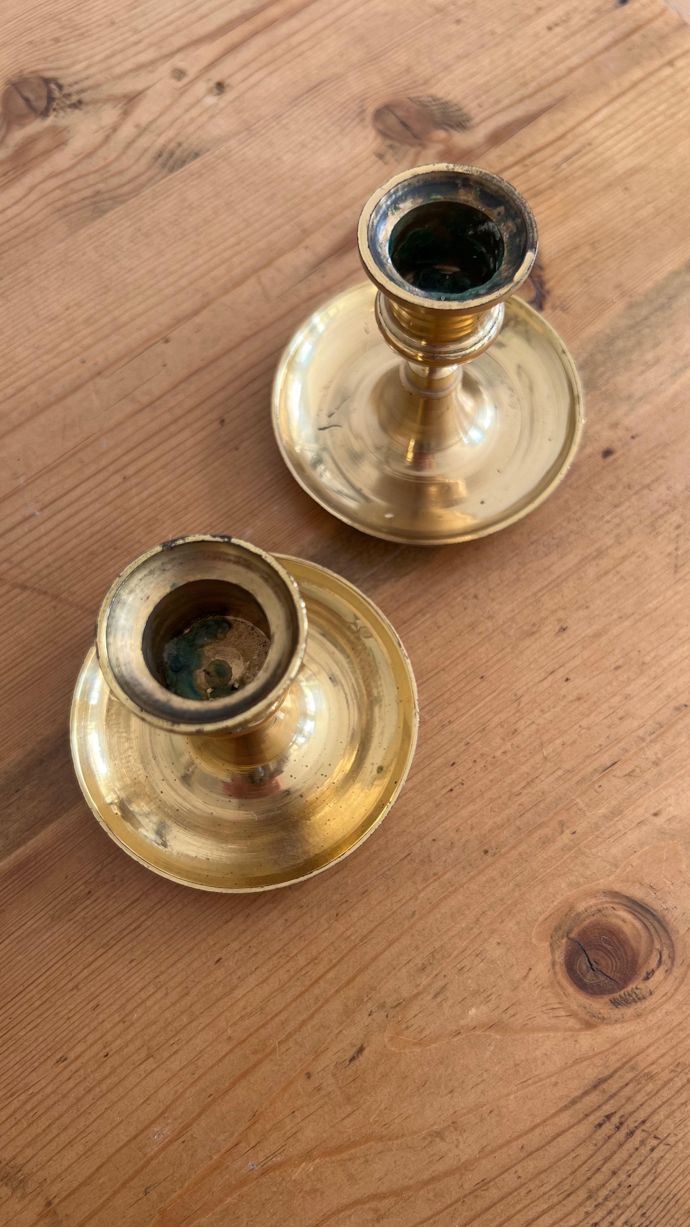 Lacquered Brass Candlesticks (PAIR)