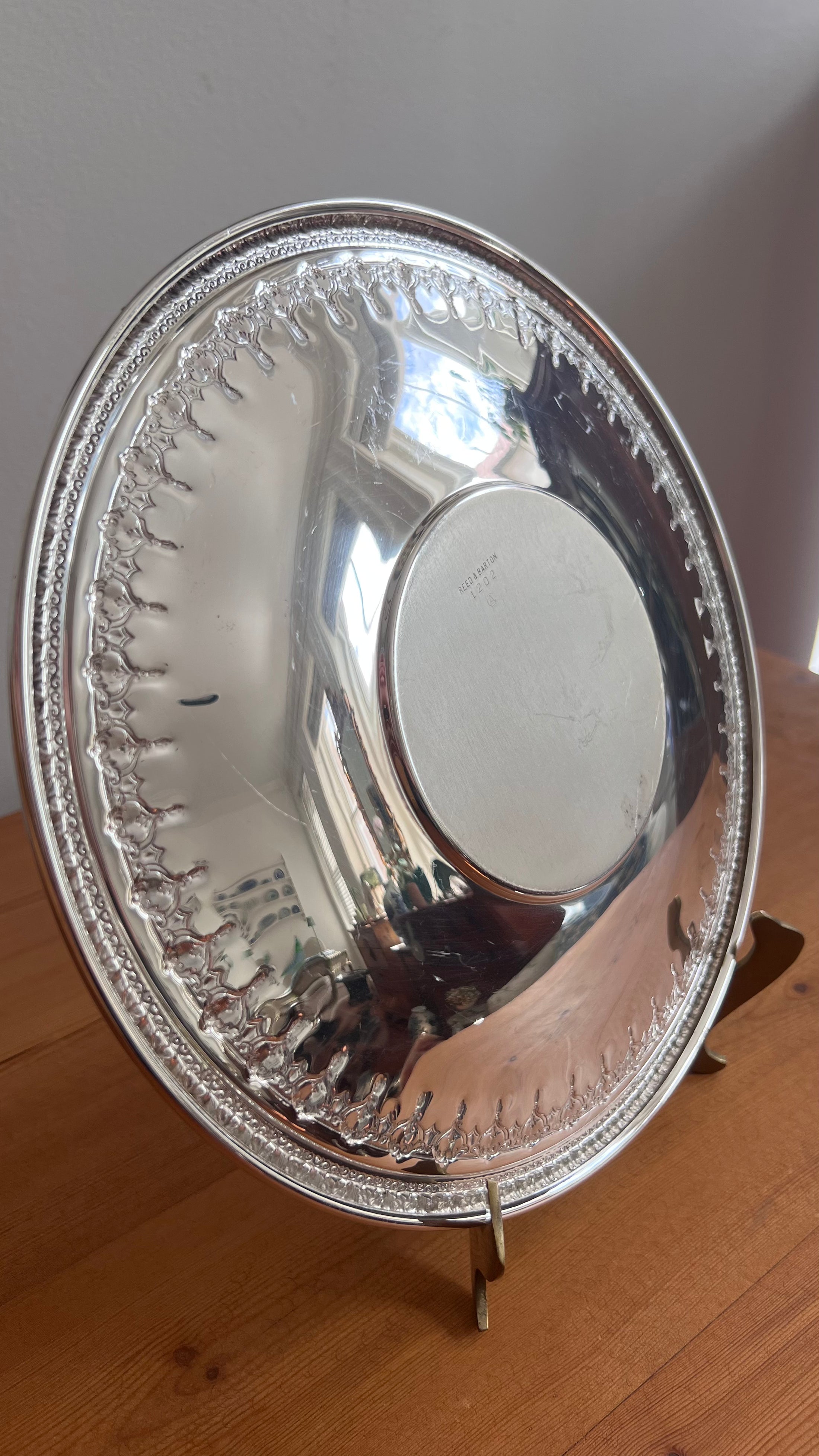Reed + Barton Silver Plate Shallow Tray | 10.5”