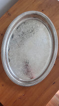 Load image into Gallery viewer, Oval Silver Plate Gallery Tray | 16”
