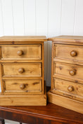 Load image into Gallery viewer, PAIR English Pine 3 Drawer Bedside Chests
