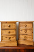 Load image into Gallery viewer, PAIR English Pine 3 Drawer Bedside Chests
