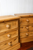 Load image into Gallery viewer, PAIR English Pine 3 Drawer Bedside Chests
