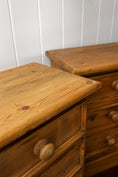 Load image into Gallery viewer, PAIR English Pine 3 Drawer Bedside Chests
