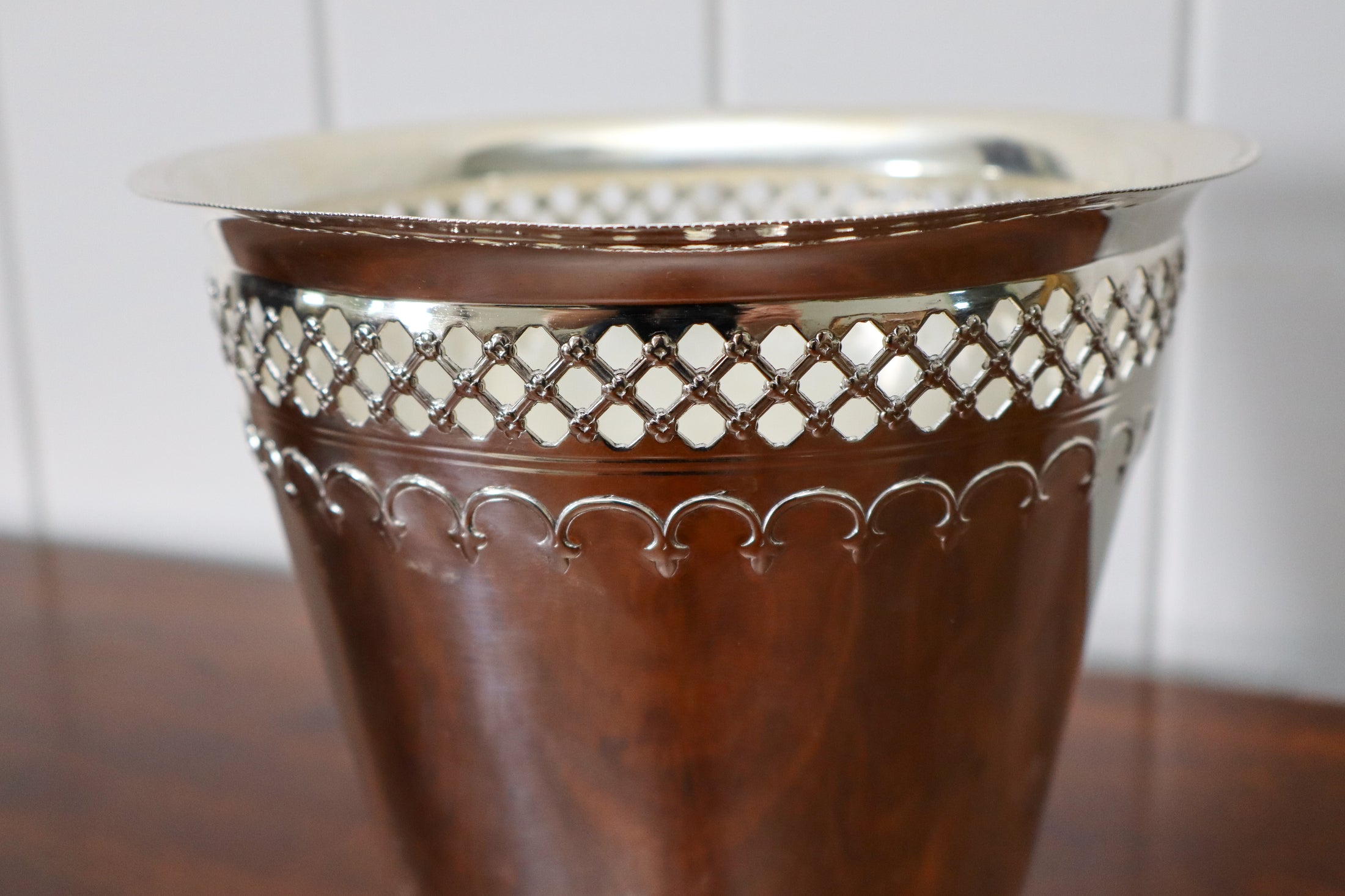 English Silverplate Reticulated Ice Bucket/Planter