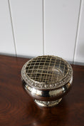 Load image into Gallery viewer, Large Silver Plate Pedestal with Frogger
