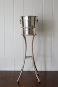 Load image into Gallery viewer, English Plate Champagne Bucket with Military Engraving (British NAAFI) and Stand
